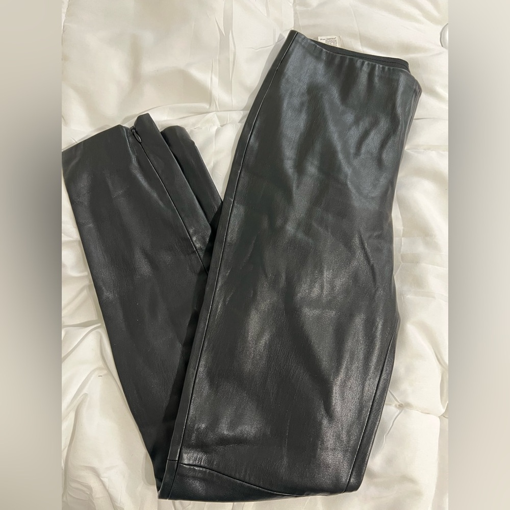 Zara Basic Black Faux Leather Pants